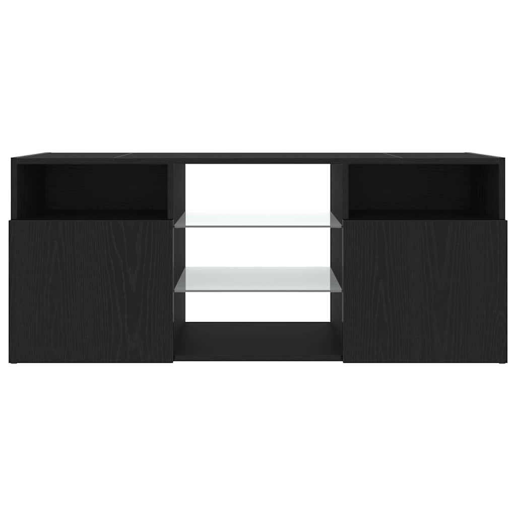 Mobile Porta TV con LED-Mobile per TV-Credenza TV Rovere Nero 120x30x50 cm Multistrato
