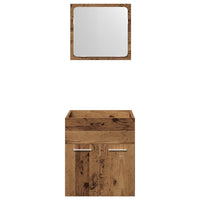 Set Mobili da Bagno 2 pz Legno Antico in Legno Multistrato 862036