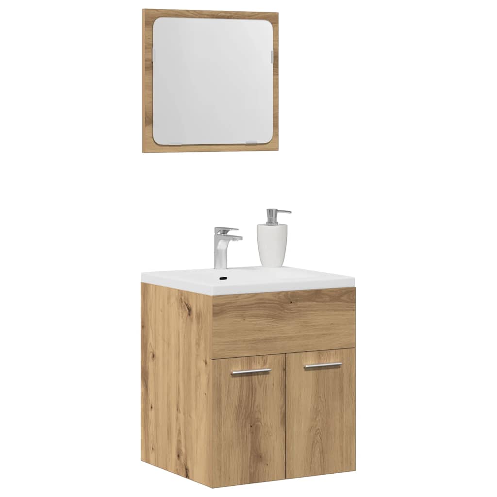 Set Mobili da Bagno 2 pz Rovere Artigianale Legno Multistrato 862037