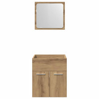 Set Mobili da Bagno 2 pz Rovere Artigianale Legno Multistrato 862037