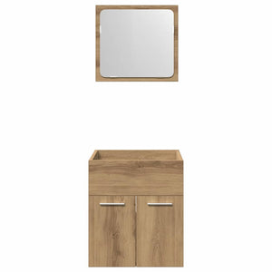Set Mobili da Bagno 2 pz Rovere Artigianale Legno Multistrato 862037