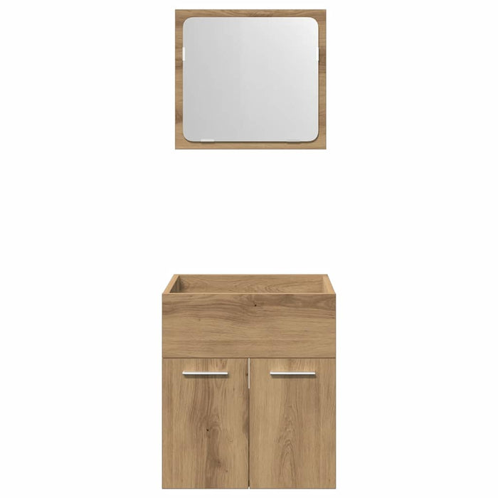 Set Mobili da Bagno 2 pz Rovere Artigianale Legno Multistrato 862037
