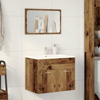 vidaXL Set Mobili da Bagno 2 pz Legno Antico in Legno Multistrato