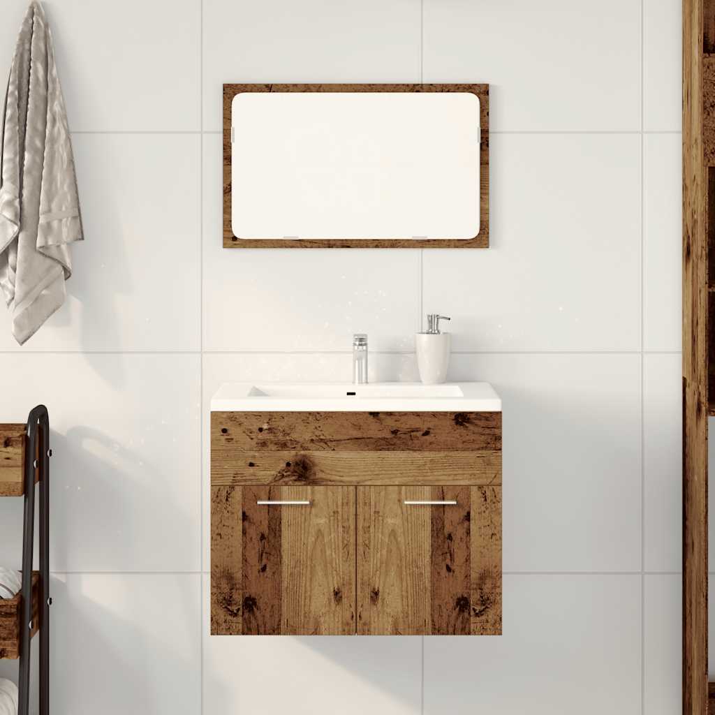Set Mobili da Bagno 2 pz Legno Antico in Legno Multistrato 862039