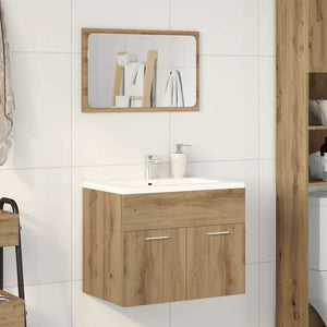 Set Mobili da Bagno 2 pz Rovere Artigianale Legno Multistrato 862040