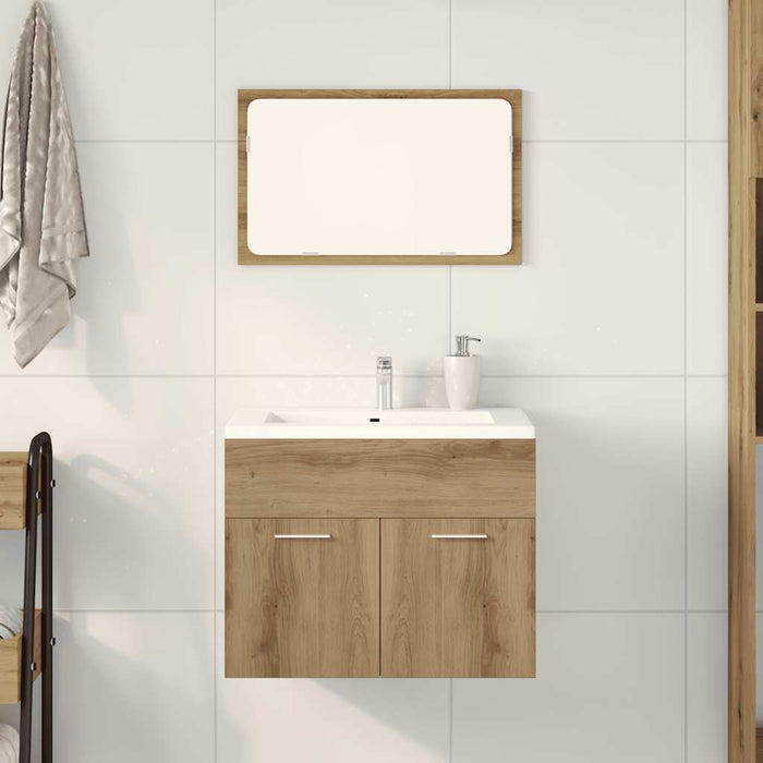 Set Mobili da Bagno 2 pz Rovere Artigianale Legno Multistrato 862040