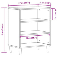 Credenza Rovere nero 57 x 35 x 70 cm Legno multistrato 862043