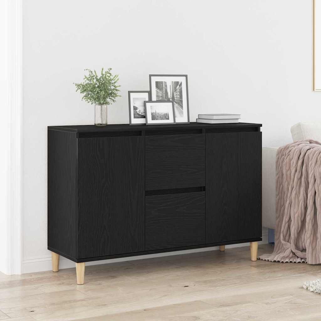 Credenza con cassetto Nero 101 x 35 x 60 cm Legno multistrato 862044