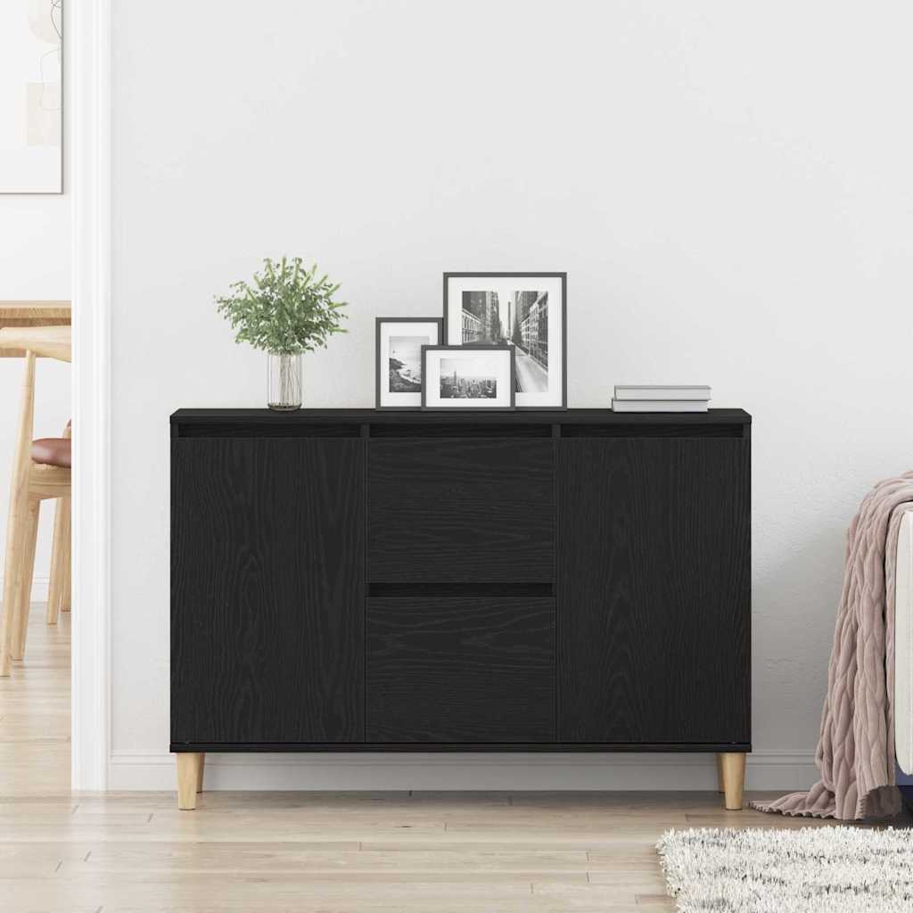 Credenza con cassetto Nero 101 x 35 x 60 cm Legno multistrato 862044