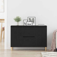Credenza con cassetto Nero 101 x 35 x 60 cm Legno multistrato 862044