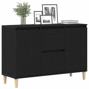 Credenza con cassetto Nero 101 x 35 x 60 cm Legno multistrato 862044