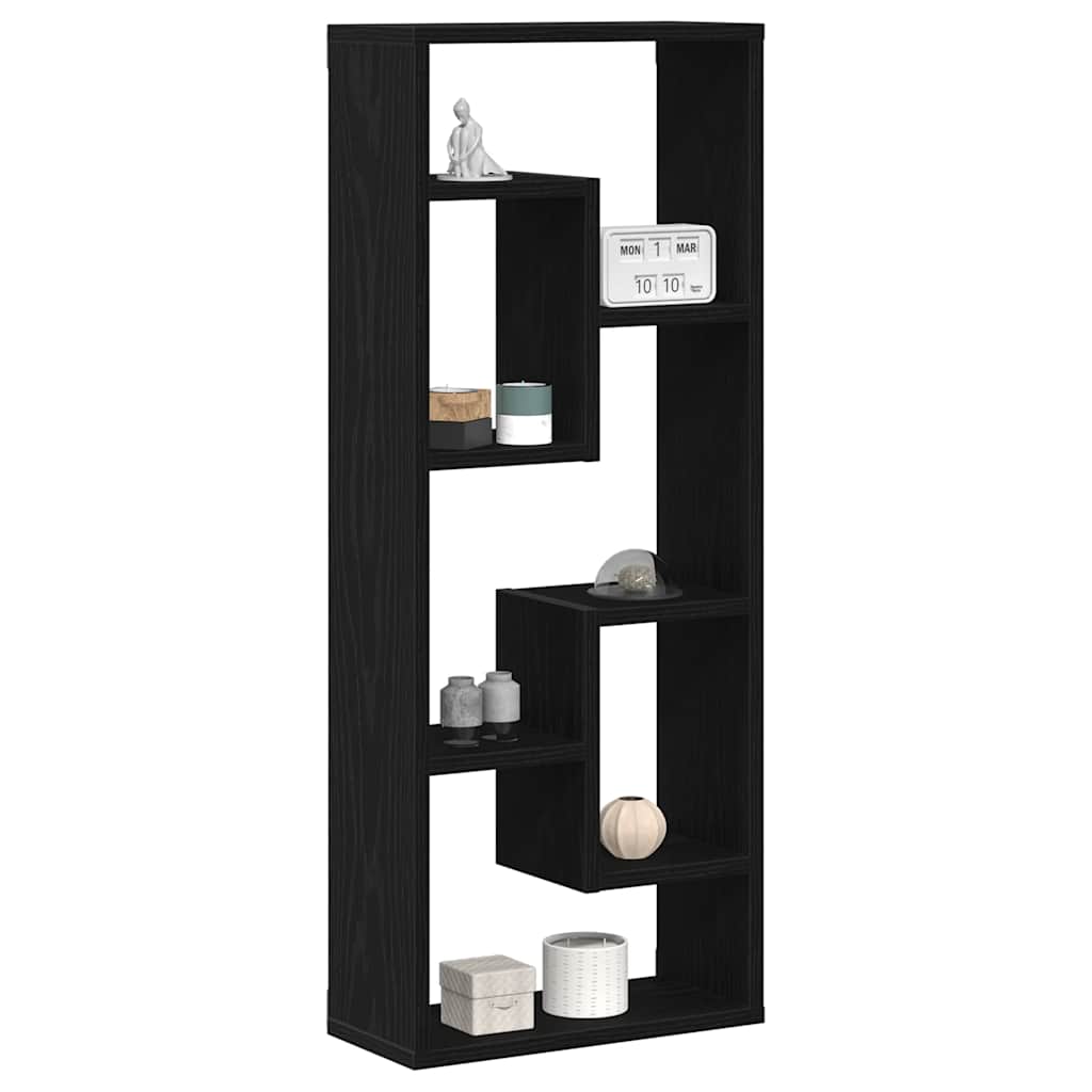 Mensola da parete in rovere nero 36x16x90 cm in legno composito 862050