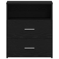 Comodino-Tavolino da notte Rovere Nero 50 x 32 x 60cm Legno multistrato