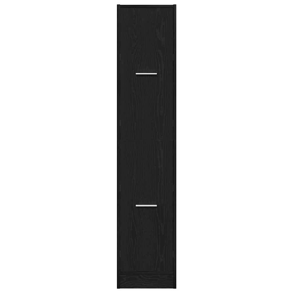 Mobiletto da Farmacia Rovere Nero 30x41x144,5 cm Legno Agglomerato 862054