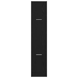 Mobiletto da Farmacia Rovere Nero 30x41x144,5 cm Legno Agglomerato 862054
