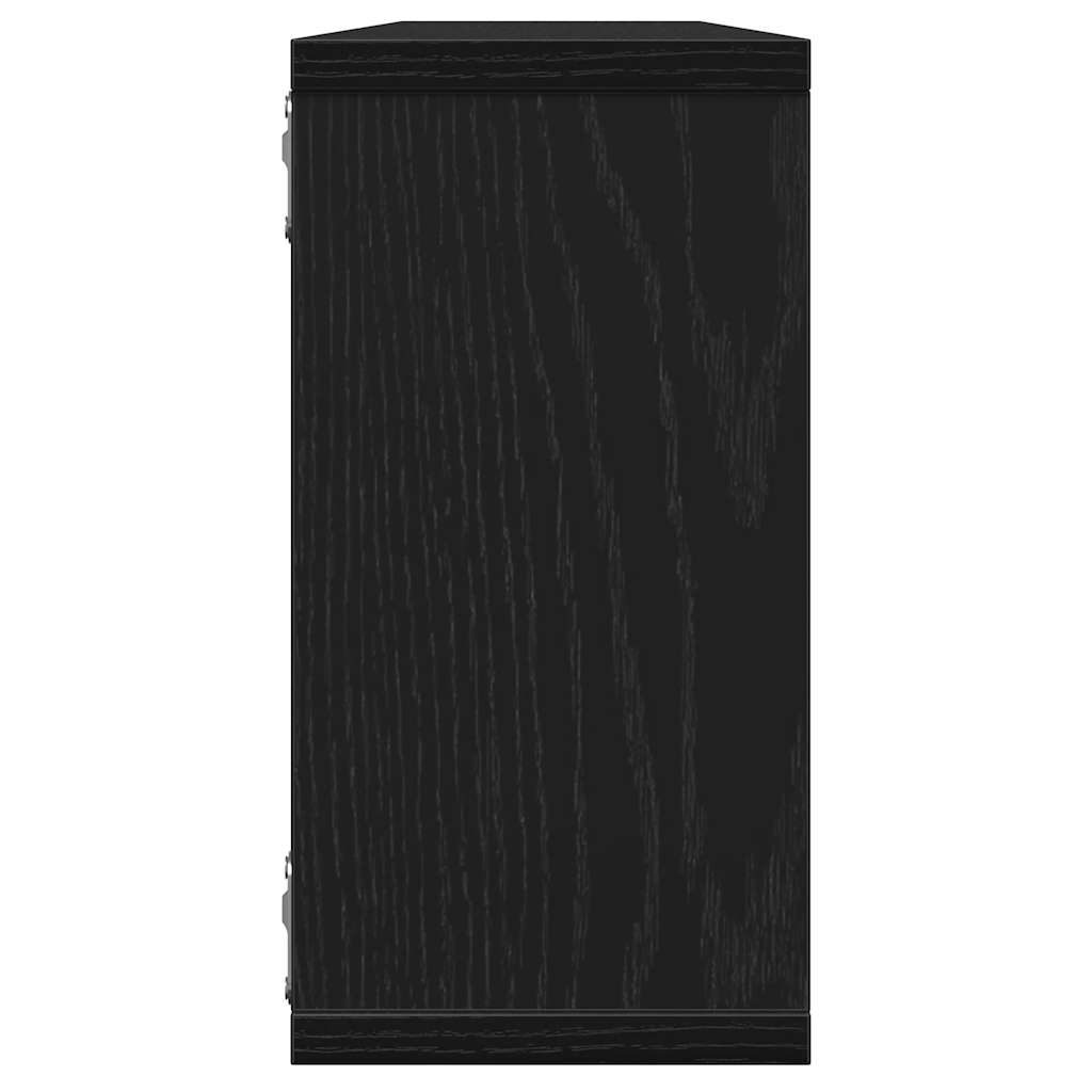 vidaXL Mensole Parete Cubo 4 pz Rovere Nero 100x15x30 cm Multistrato