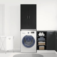 vidaXL Mobile per Lavatrice Rovere Nero 64x25,5x190 cm