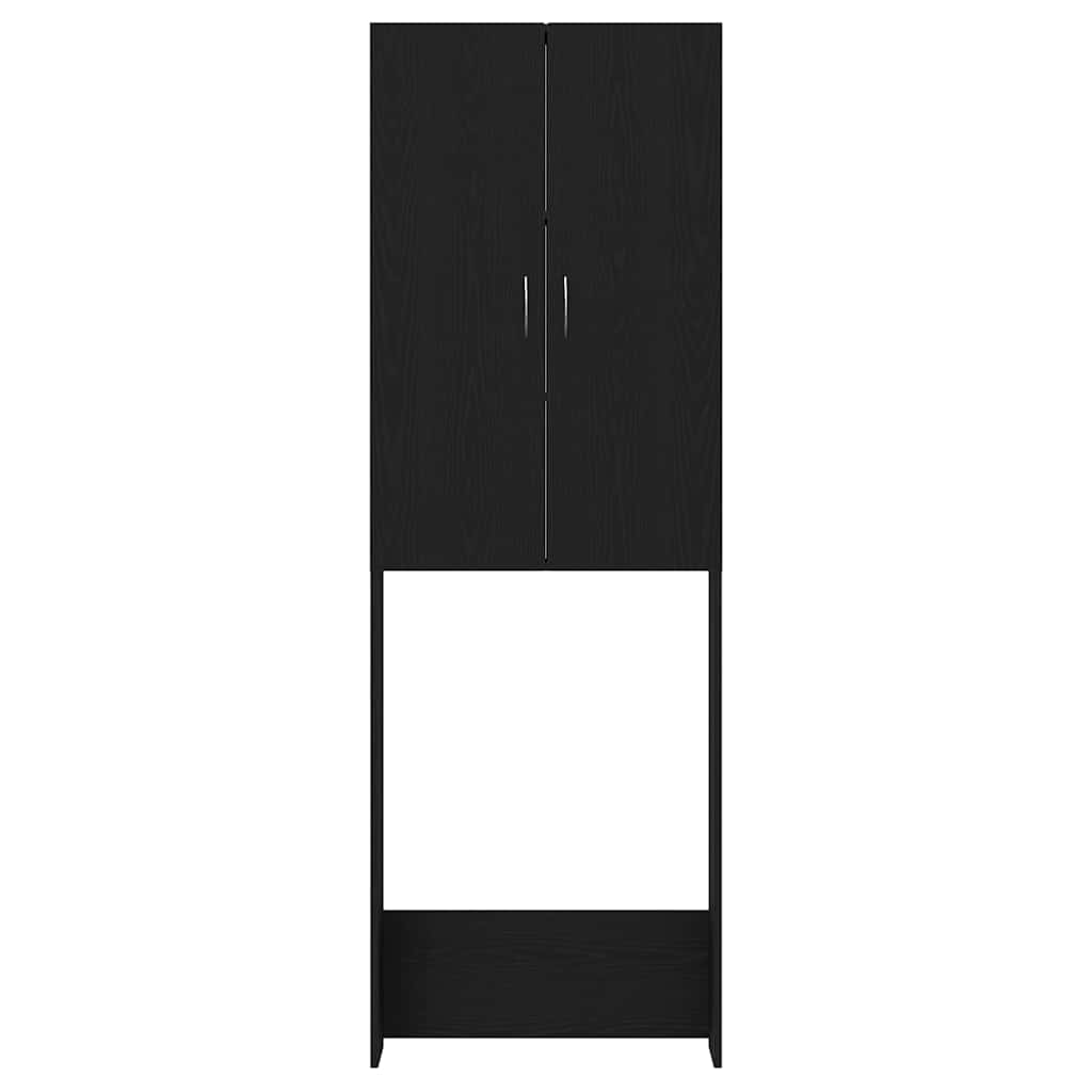Mobile per Lavatrice Rovere Nero 64x25,5x190 cm 862064