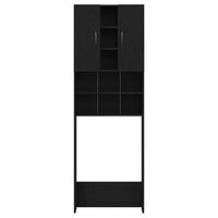 Mobile per Lavatrice Rovere Nero 64x25,5x190 cm 862065