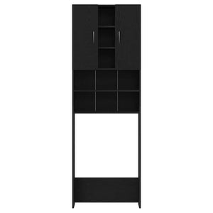 Mobile per Lavatrice Rovere Nero 64x25,5x190 cm 862065