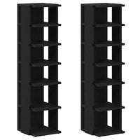 Scarpiere 2 pz Rovere Nero 25x27x102 cm in Legno Multistrato 862067