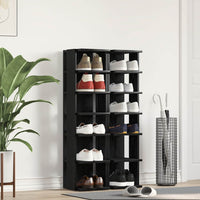 vidaXL Scarpiere 2 pz Rovere Nero 25x27x102 cm in Legno Multistrato