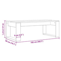 Tavolo da Caffè Rovere nero 102 x 50 x 35 cm Legno multistrato 862071