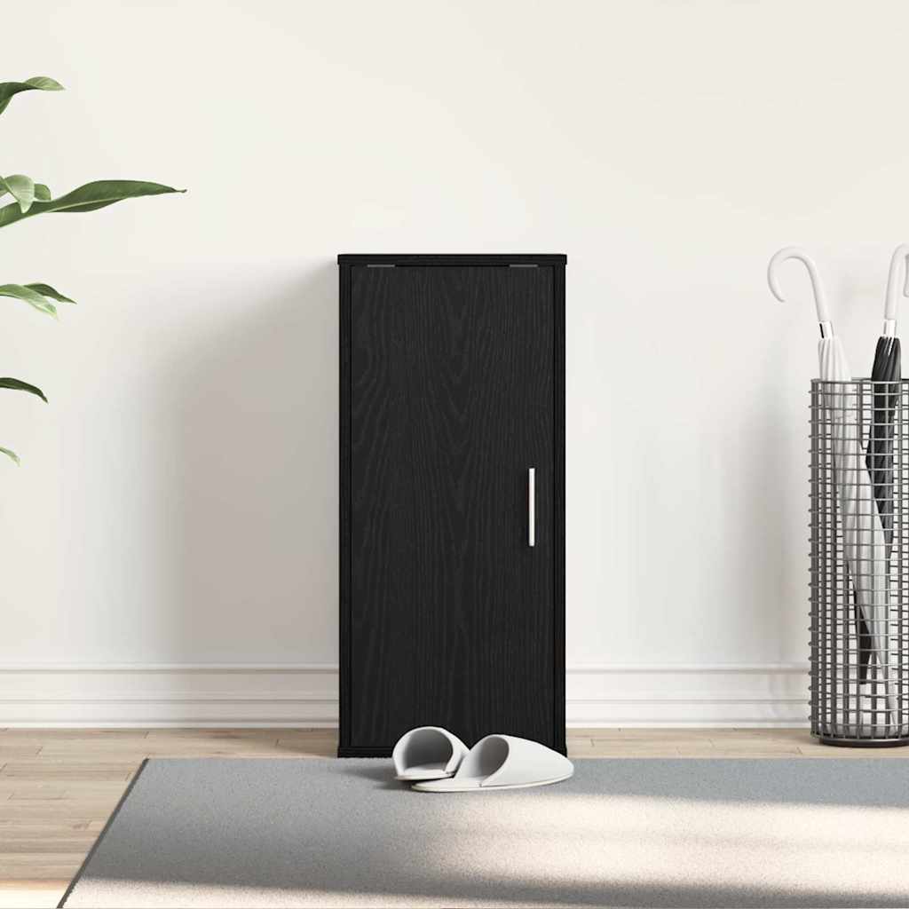 Scarpiera Rovere Rovere Nero 32x35x70 cm in Legno Multistrato
