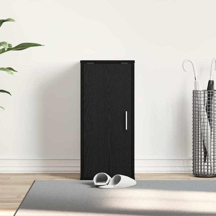 Scarpiera Rovere Rovere Nero 32x35x70 cm in Legno Multistrato