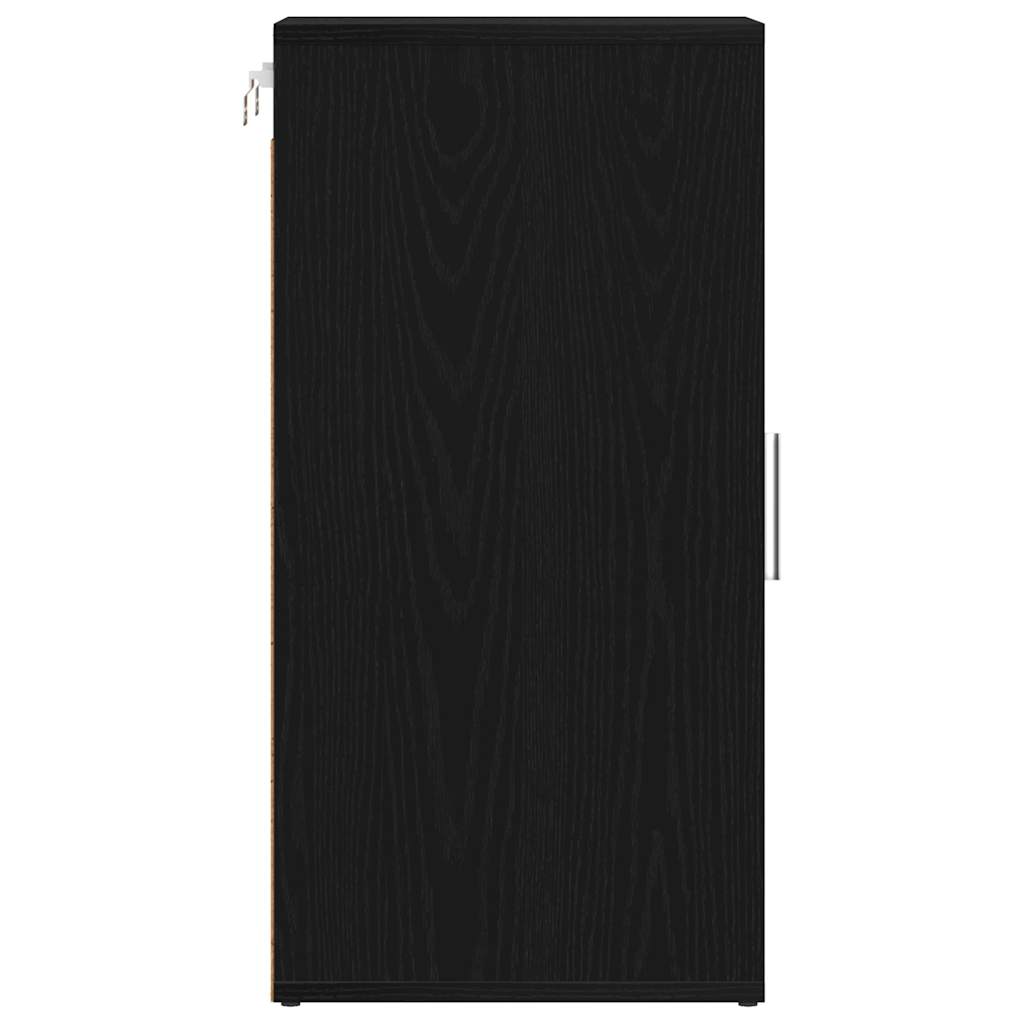 Scarpiera Rovere Rovere Nero 32x35x70 cm in Legno Multistrato 862075