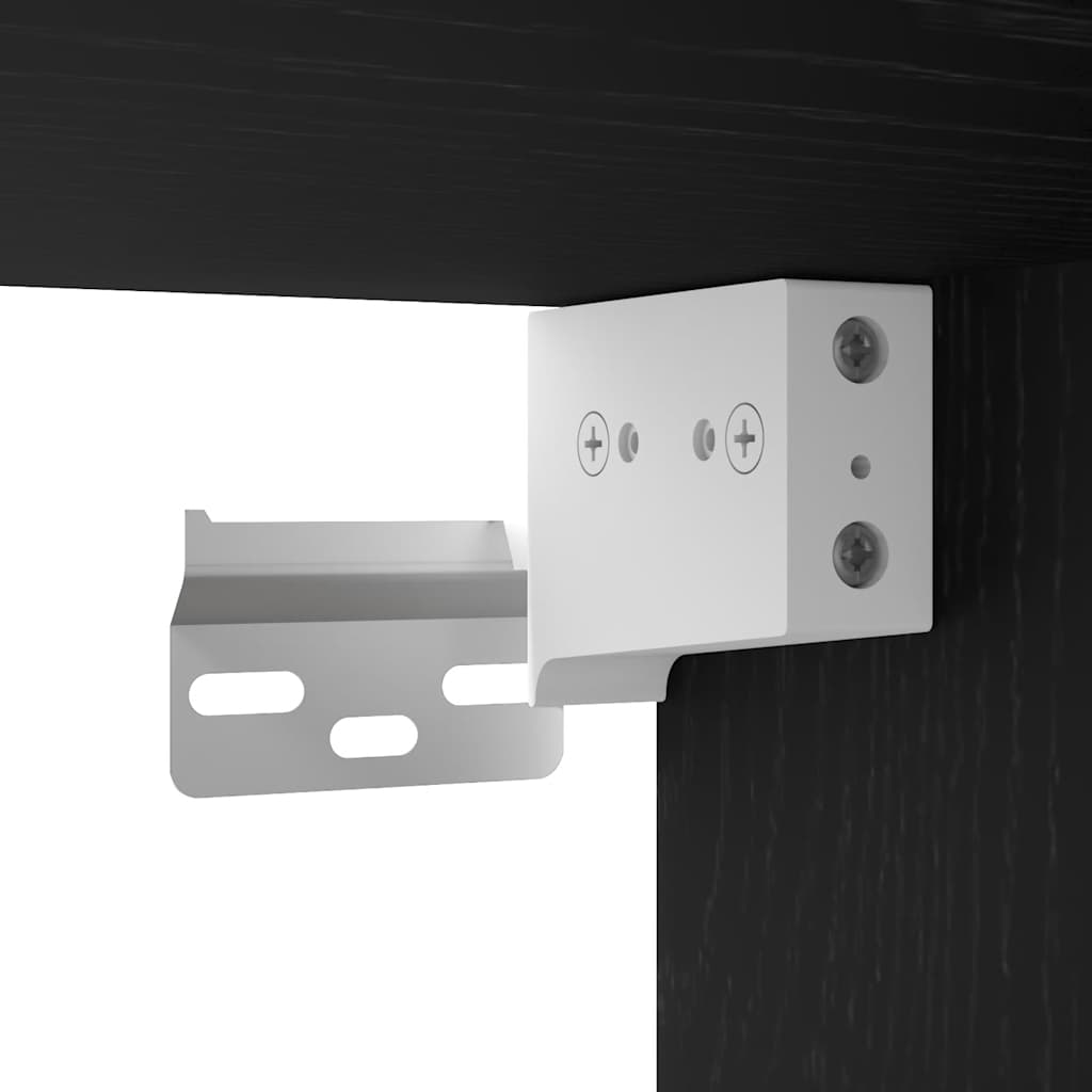 Scarpiera Rovere Rovere Nero 32x35x70 cm in Legno Multistrato 862075