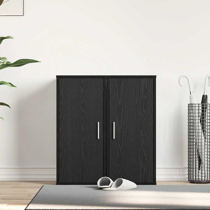 Scarpiere 2 pz Rovere Nero 32x35x70 cm in Legno Multistrato