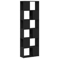 Libreria Divisorio-Scaffale per Libri-Mobile di Stoccaggio Rovere Nero 60x24x186 cm