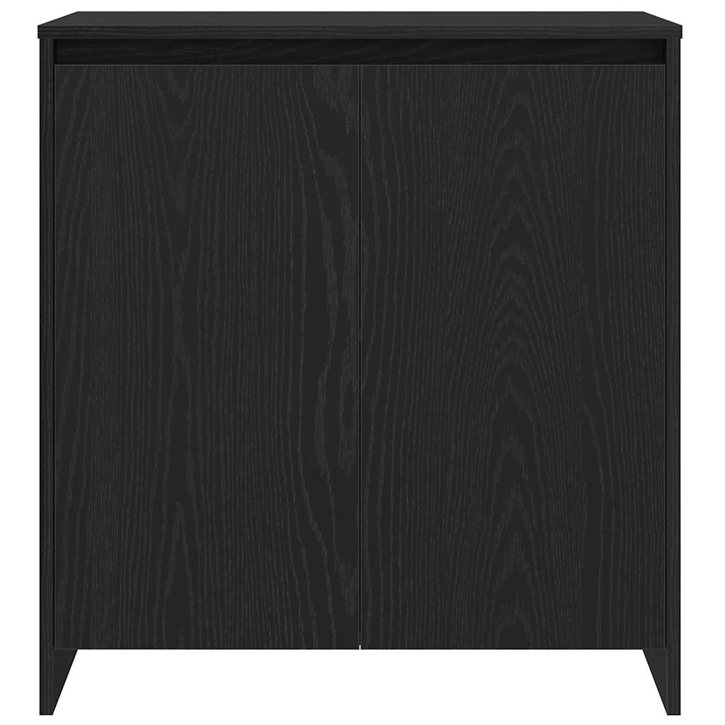 Credenza Rovere Nero 70x41x75 cm Legno Massello di Acacia 862082