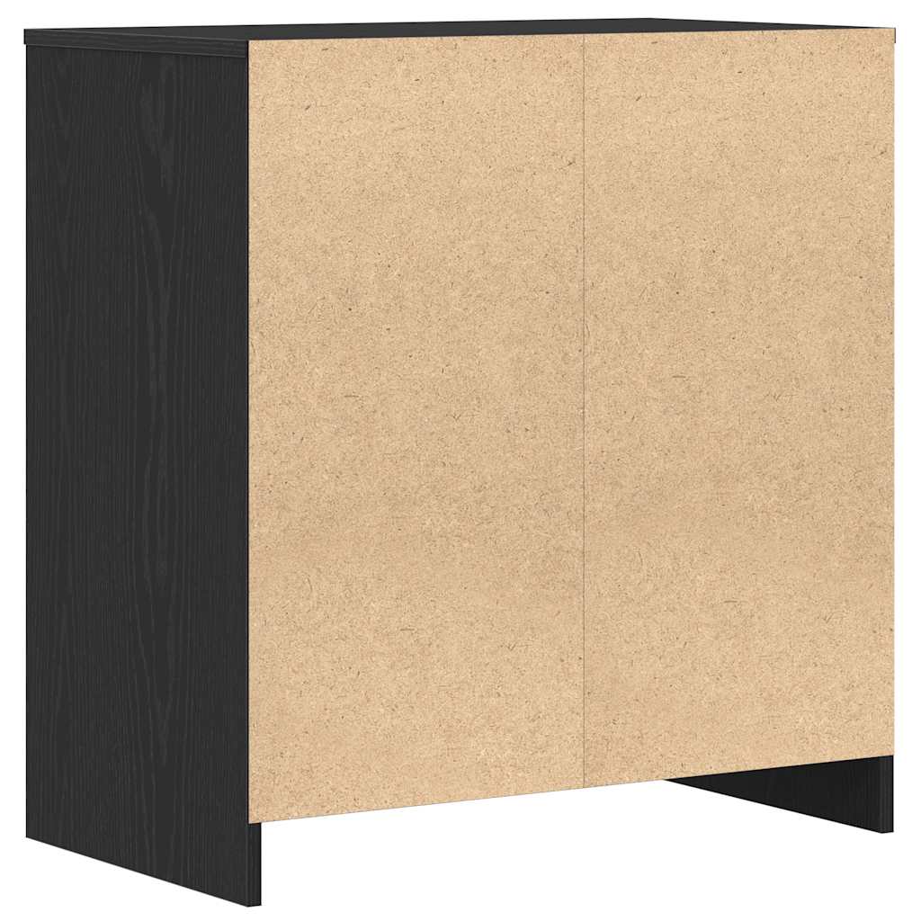 Credenza Rovere Nero 70x41x75 cm Legno Massello di Acacia 862082