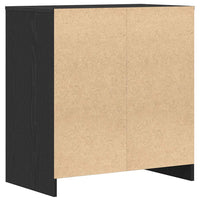 Credenza Rovere Nero 70x41x75 cm Legno Massello di Acacia 862082