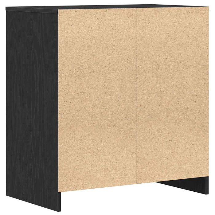 Credenza Rovere Nero 70x41x75 cm Legno Massello di Acacia 862082