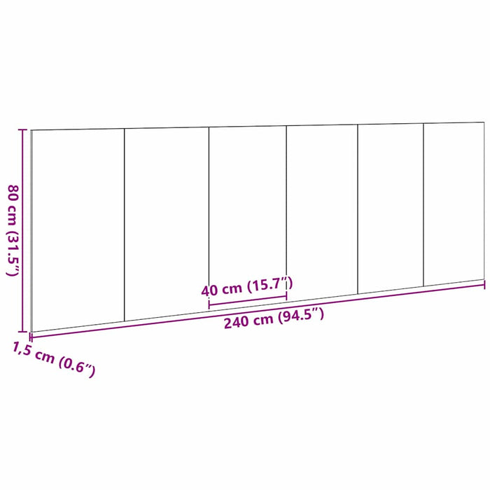 Testiera del letto con testiera Rovere Nero 160 x 1.5 x 80.5 cm 862085