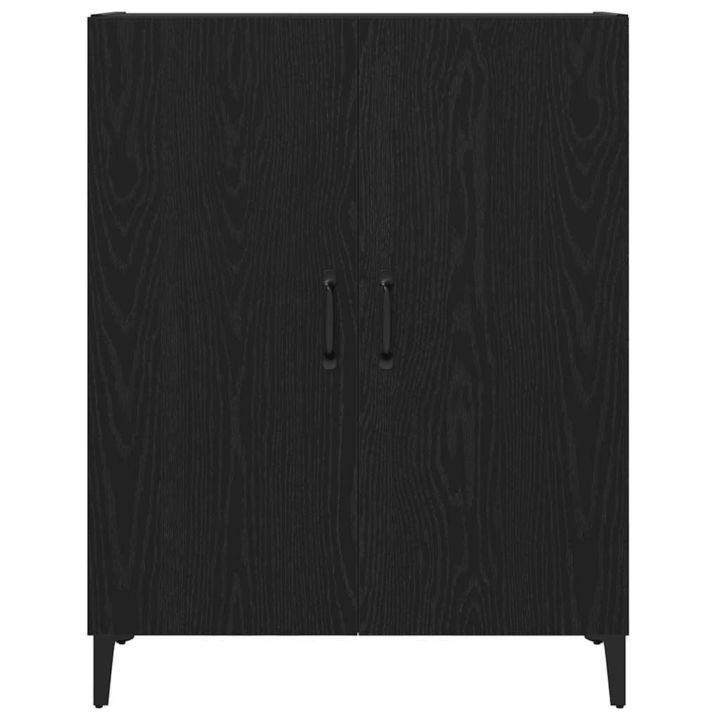vidaXL Credenza Rovere Nero 69,5x34x90 cm in Legno Multistrato