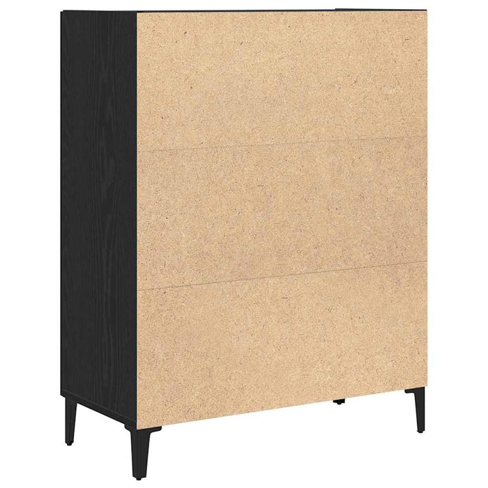 vidaXL Credenza Rovere Nero 69,5x34x90 cm in Legno Multistrato
