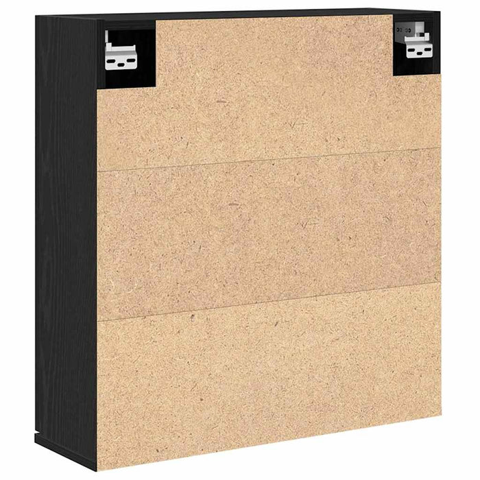 Mobiletto per specchio con porta-Armadietto a Specchio da Bagno Rovere Nero 64 x 20 x 67 cm
