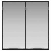 Mobiletto per specchio con porta-Armadietto a Specchio da Bagno Rovere Nero 64 x 20 x 67 cm