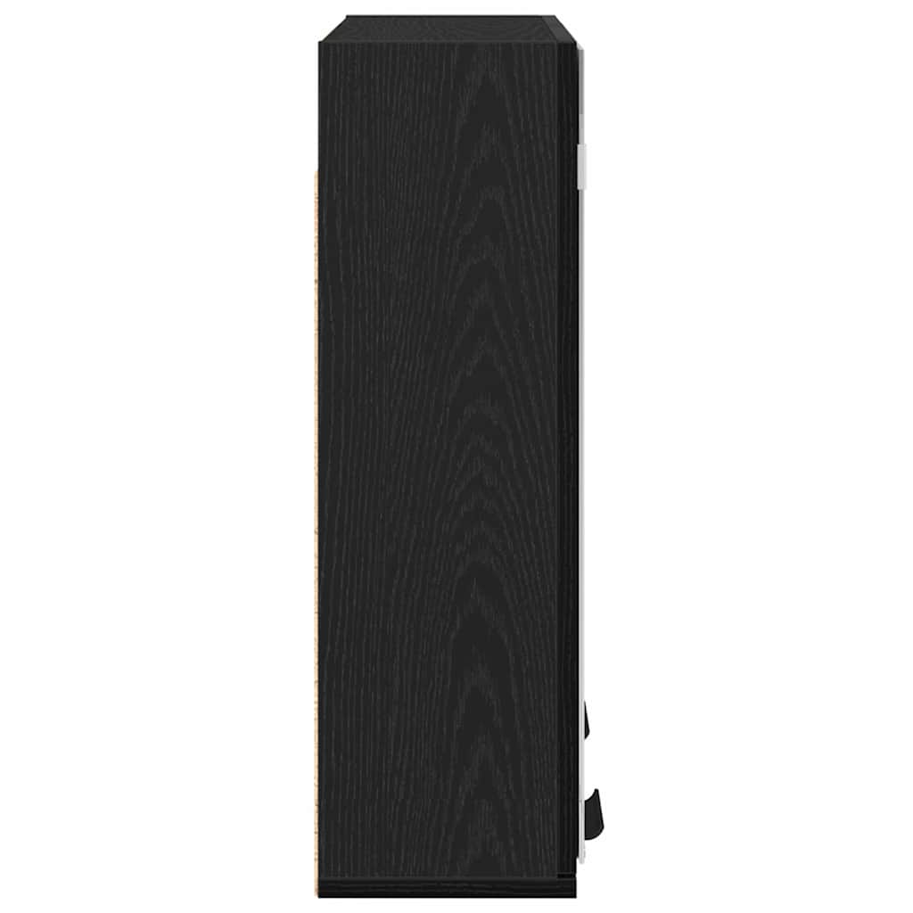Mobiletto per specchio con porta-Armadietto a Specchio da Bagno Rovere Nero 64 x 20 x 67 cm