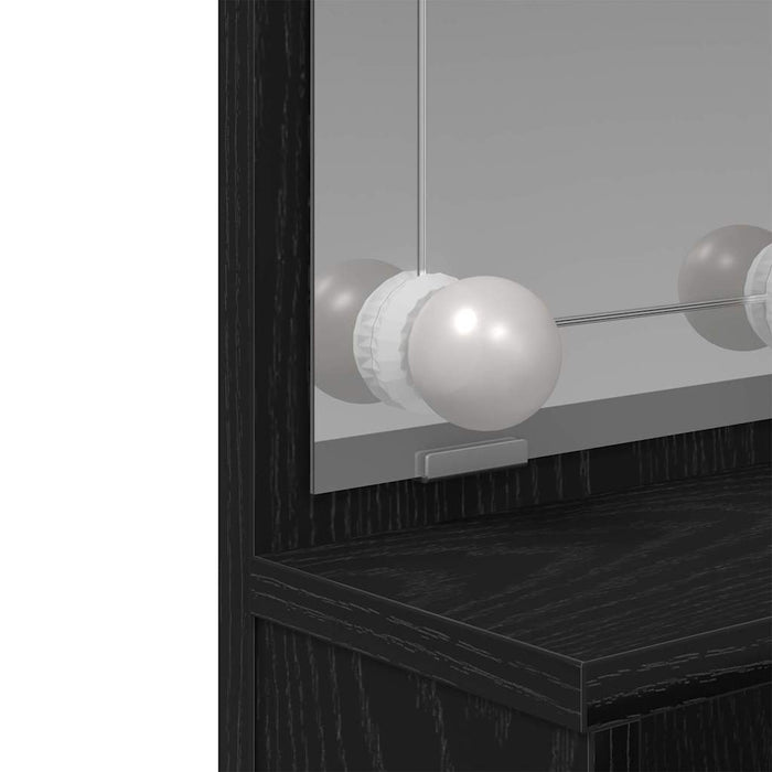 Tavolo da Trucco con cassetto Rovere nero 86.5 x 35 x 136 cm 862108