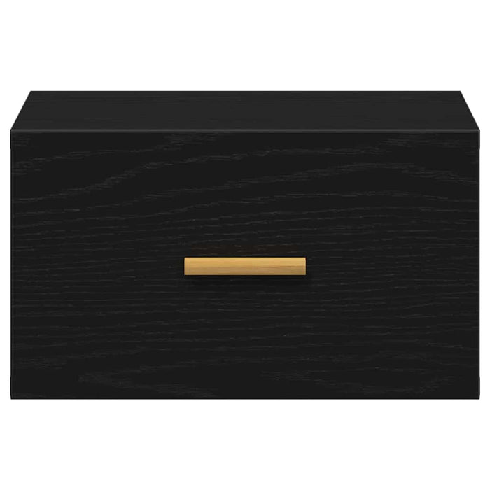 Mobiletto da comodino a parete con cassetto 2 pz-Set di 2 Tavolino da notte Rovere Nero 606913