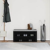 Panca Scarpiera Rovere Nero 100x35x45 cm in Legno di Argilla 862126