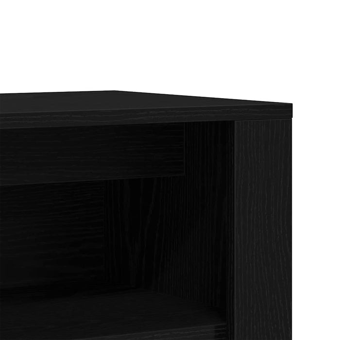 vidaXL Panca Scarpiera Rovere Nero 100x35x45 cm in Legno di Argilla