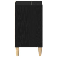 Mobiletto per Lavabo Rovere Nero 80x33x60 cm in Legno Massello 862127