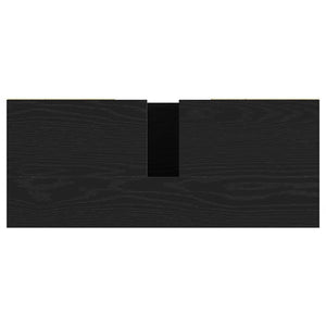 Mobiletto per Lavabo Rovere Nero 80x33x60 cm in Legno Massello 862127