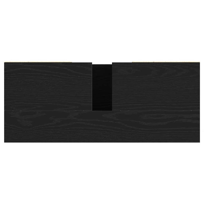 vidaXL Mobiletto per Lavabo Rovere Nero 80x33x60 cm in Legno Massello